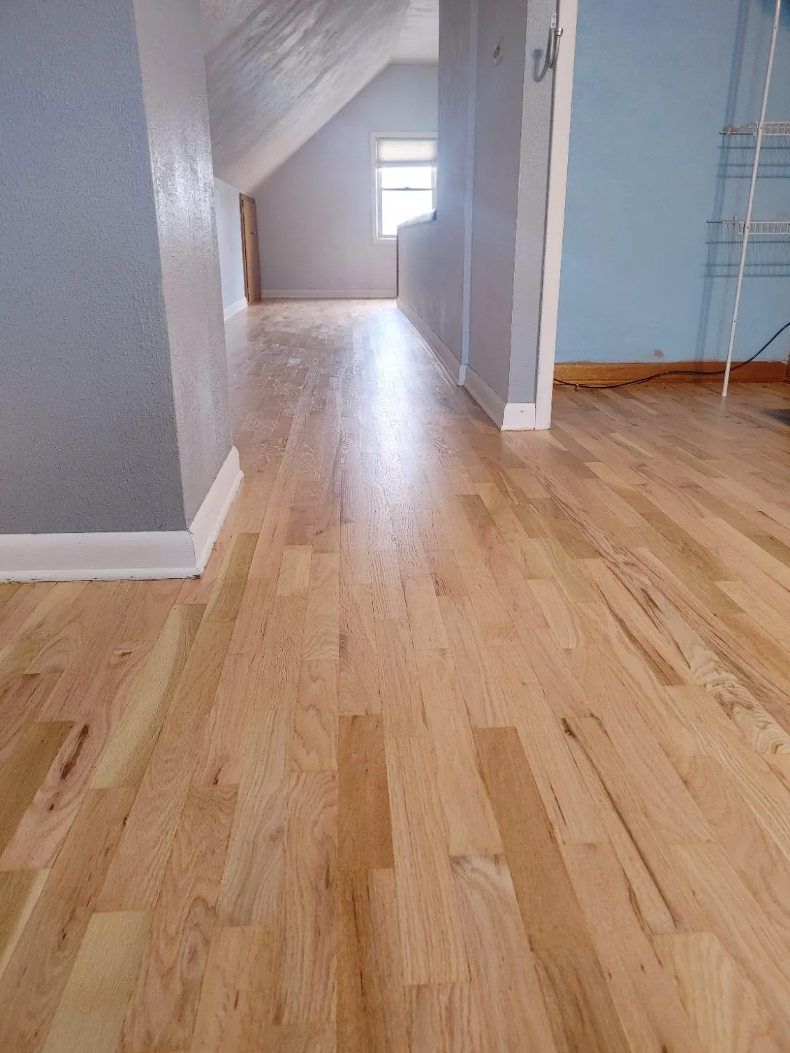 Hallway with refinished floors