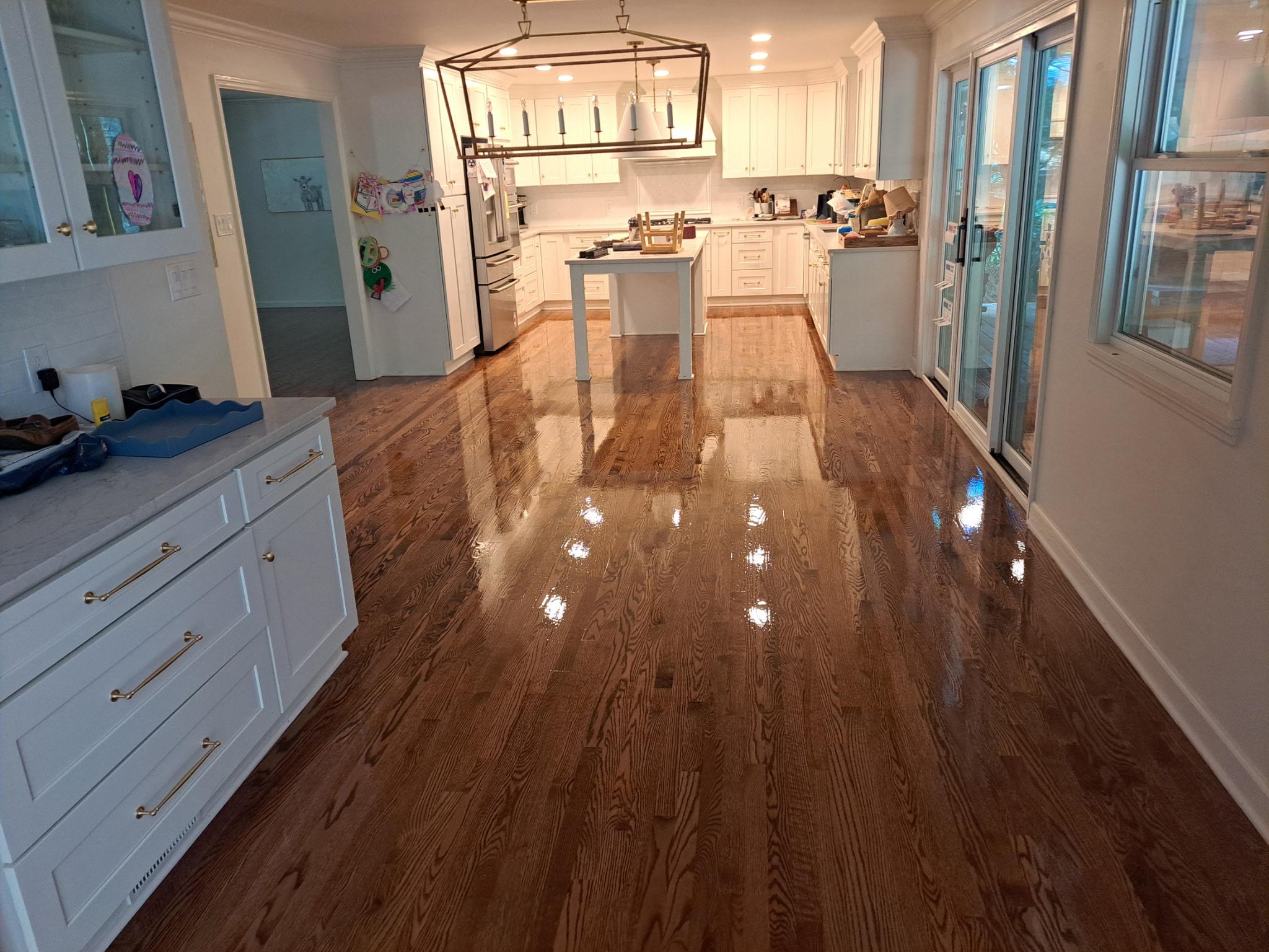 Bright kitchen with refinished floors